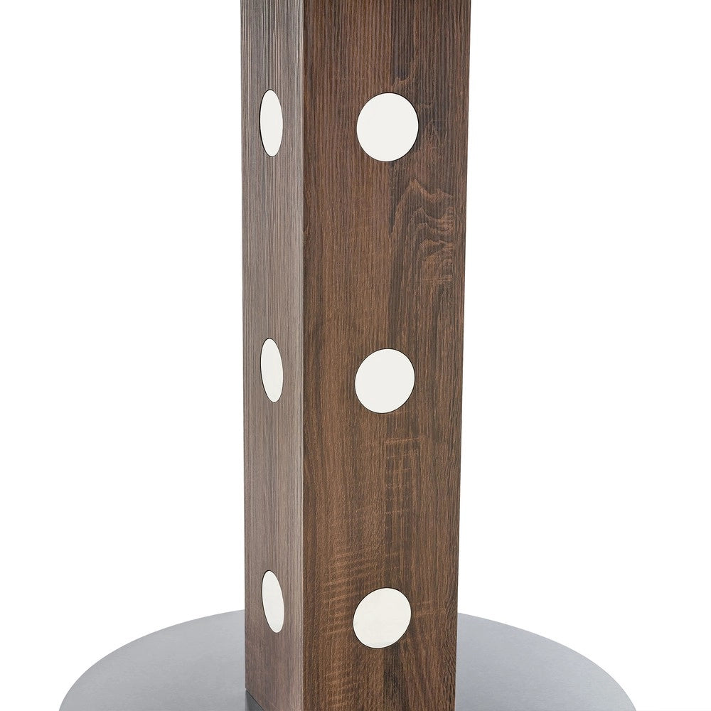 Tavolo da Pranzo Rotondo ¨C MINIMAL ¨C Noce, Piano in Legno, Gambe in Metallo, 100cm, 2-4 Persone