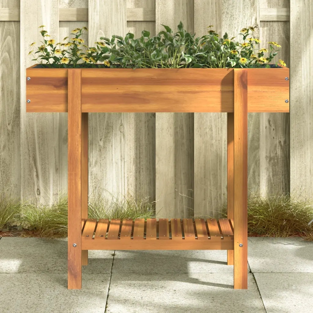 Fioriera | Cassetta per fiori | Vaso Rialzata da Giardino 90x30x75 cm Legno Massello Acacia