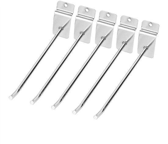 Set di 25 Haak per Montaggio a Parete in Acciaio Inox con Finitura Liscia e Antiscivolo per Supermercati e Negozio