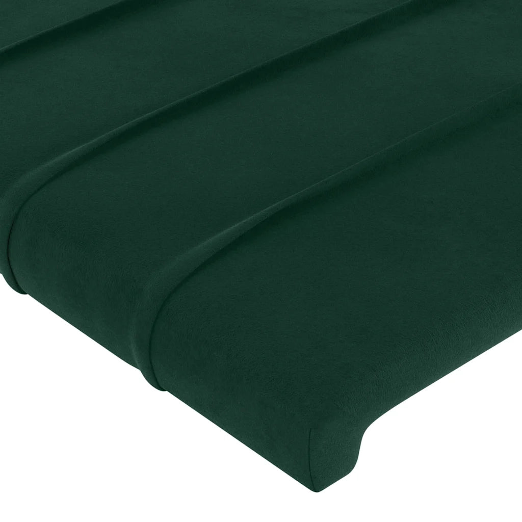 Testiera | Testata ad Orecchio Verde Scuro 203x16x78/88 cm in Velluto