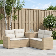 Set di divani 5 pz Beige e Bianco Crema 3447862
