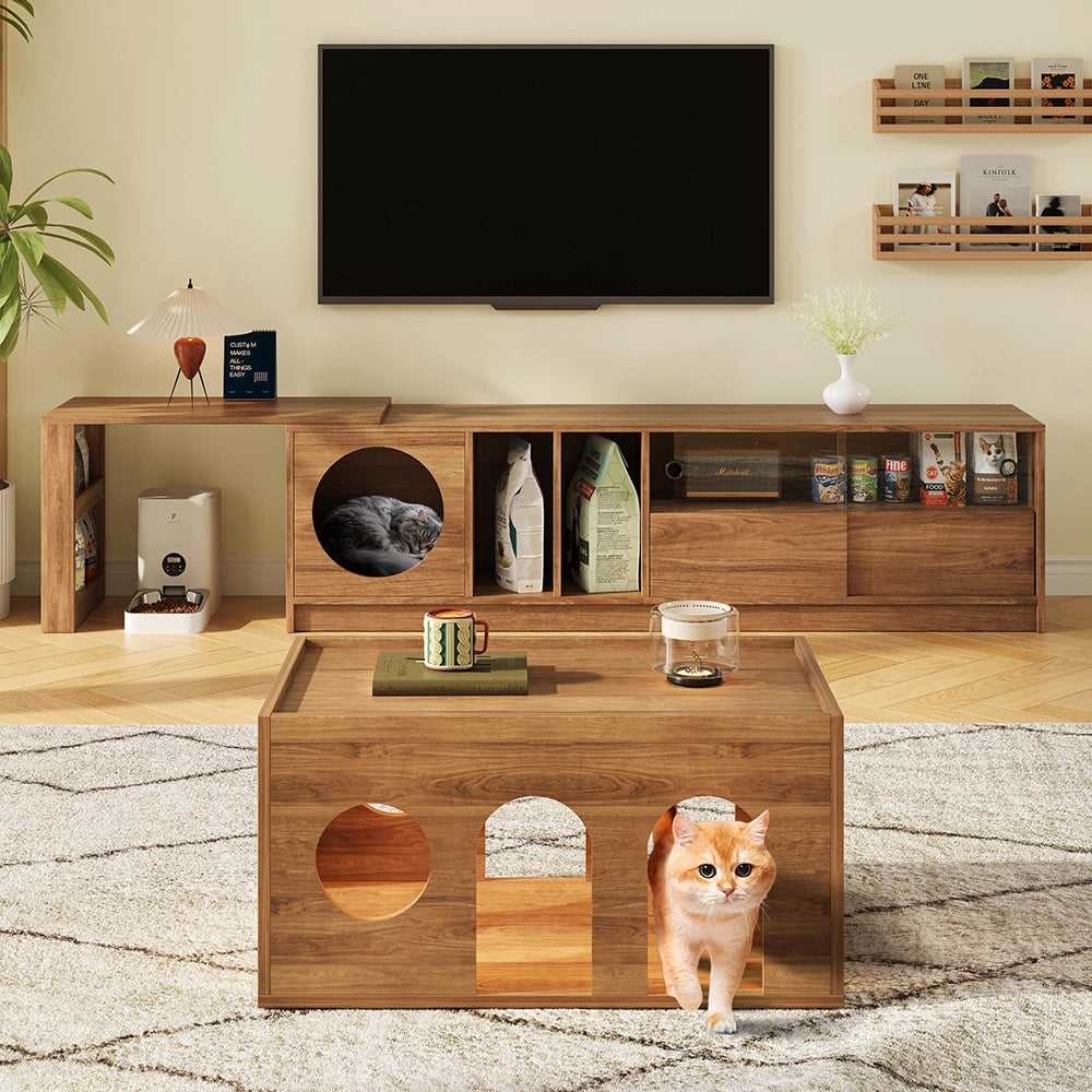 Mobile TV girevole - Xylo - 180(+80)x40x50 cm per animali