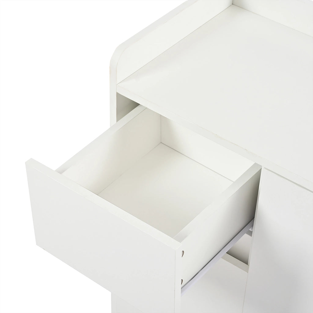 Credenza e madia con 4 ante, 1 cassetto e ripiano regolabile, per soggiorno e cucina, bianco, 120 × 35 × 99 cm