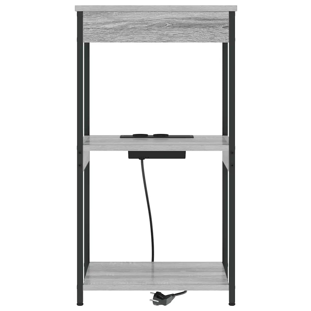 Comodino | Armadio da Notte | Mobiletto da notte con lo scaffale Grigio Sonoma 41 x 31 x 76 cm