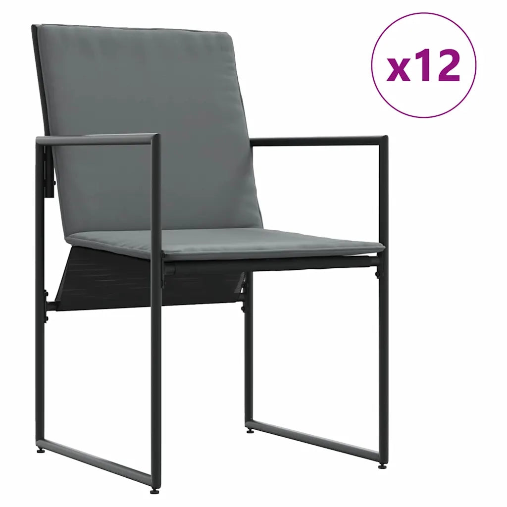 Set da Pranzo per Giardino 17 pcs Nero Acciaio 3335867