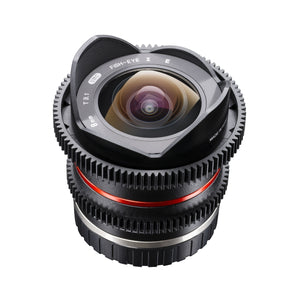 Walimex Pro 8mm 1:3.1 VCSC obiettivo Fish-Eye per foto e video (angolo di campo di 180 gradi, lenti MC, grande profondità di campo, apertura continua) per baionetta per obiettivi Sony E-mount nero