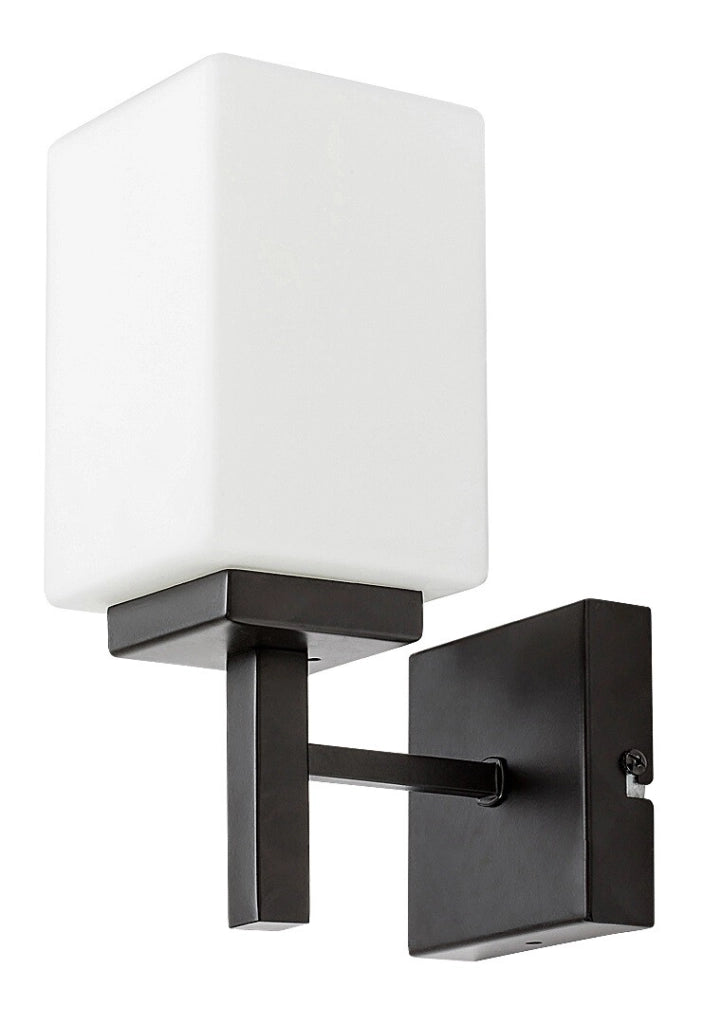 Applique bagno Zenkai nero vetro bianco E14 IP44 Rabalux