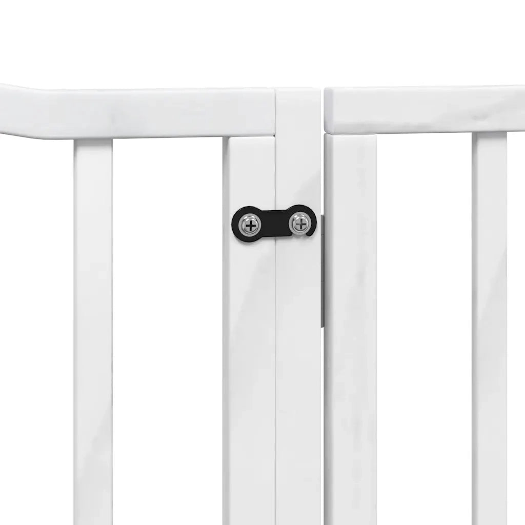 vidaXL Cancello Cani Porta Pieghevole Bianco 12 Pannelli 960 cm Pioppo