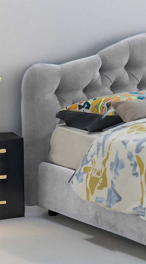 Letto Matrimoniale Alfer, Letto Matrimoniale Materasso Incluso Made in Italy, Grigio
