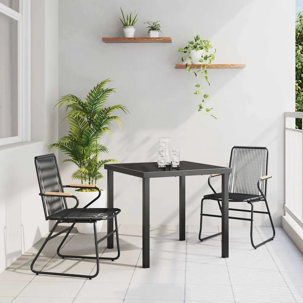 Set da Pranzo per Giardino 3 pcs Nero 3379170