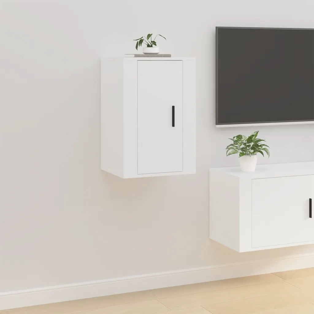 Mobili Porta TV a Parete 2 pz Bianco 40x34,5x60 cm 816657