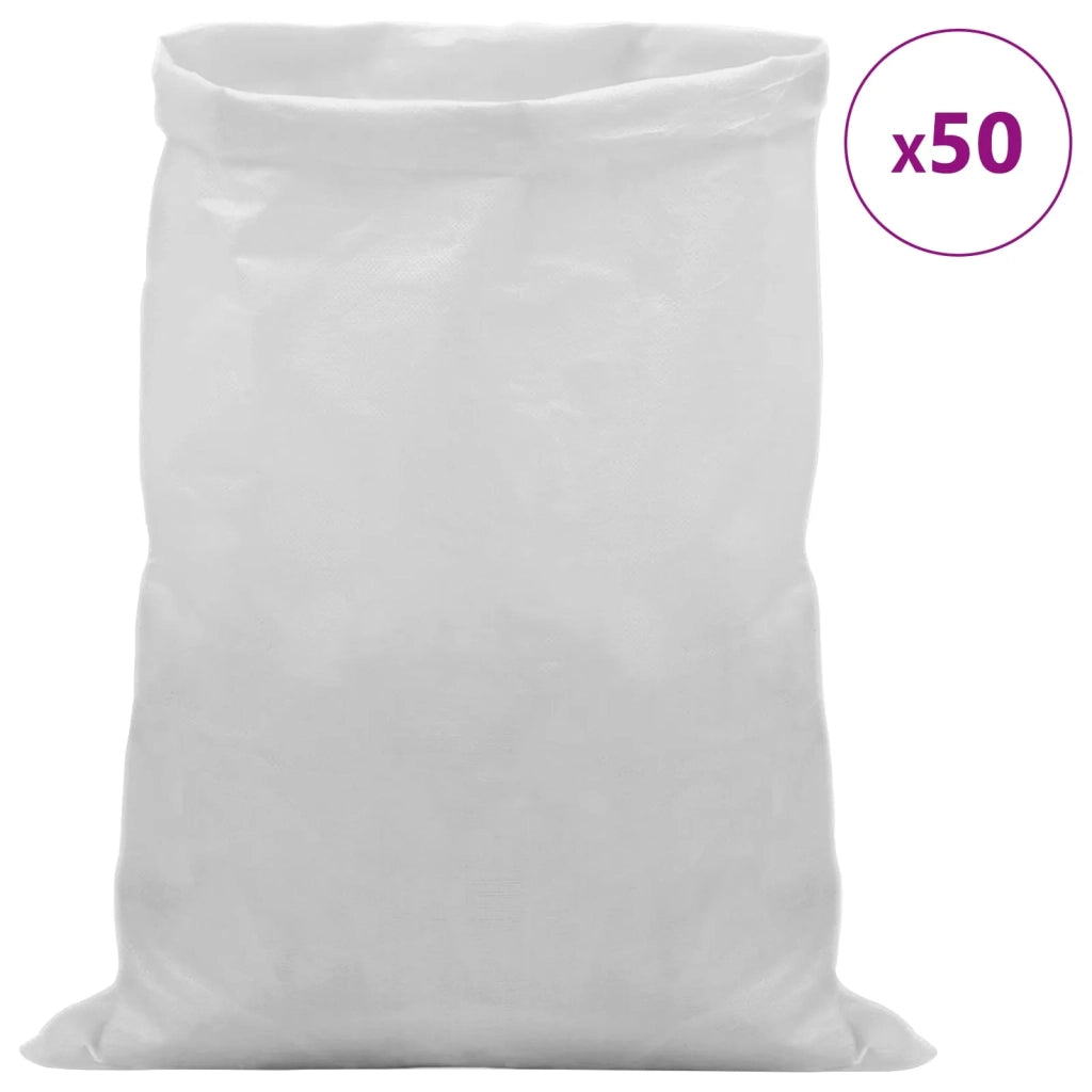 Sacchi Intrecciati 50 pcs Bianco 50 x 80 cm PP 42032362