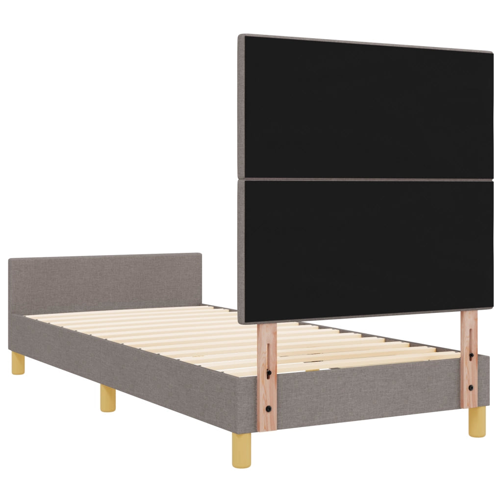 Struttura letto  in Tortora, 90x190 cm, Tessuto