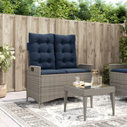 Panca Reclinabile da Giardino con Cuscini Grigia in Polyrattan 368243