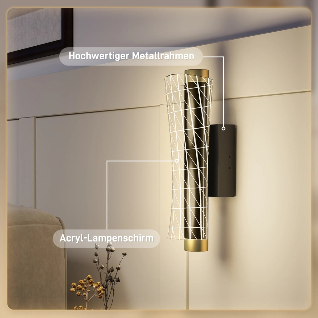Lampada da parete LED ¨C zephmum ¨C Griglia design, dimmerabile, metallo nero