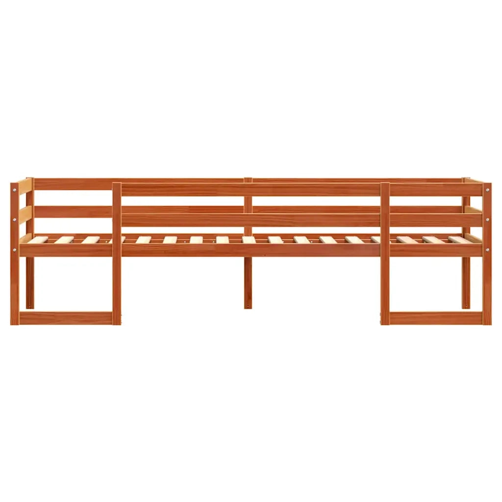 vidaXL Giroletto per Bambini Marrone Cera 80x200cm Legno Massello Pino