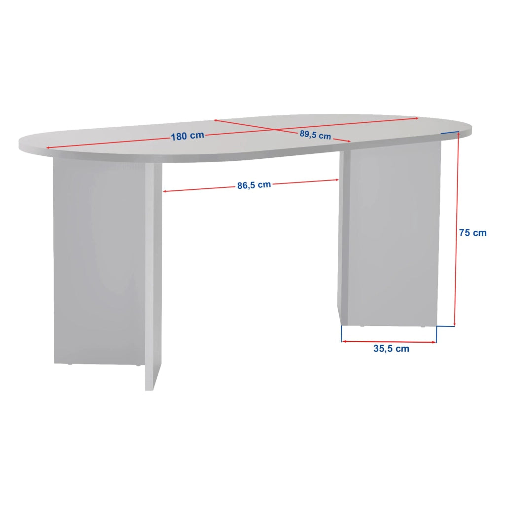Monterano, Tavolo Fisso 6 Posti, 180x90x75h cm Marrone Noce Scuro