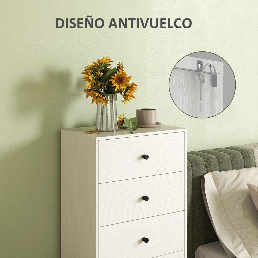 Cassettiera Alta 5 Cassetti ¨C Zephmum ¨C 47x29x95 Beige