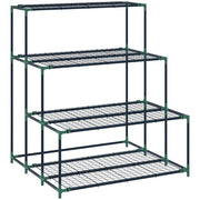 Scaffale Porta Piante 94x84x110 cm a 4 Livelli in Acciaio Verde Scuro