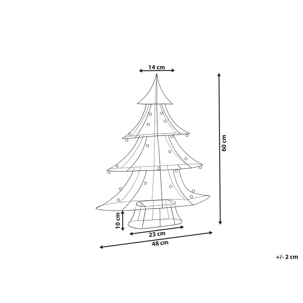 Decorazione natalizia da esterno a LED Albero di Natale 60 cm Decorazione natalizia da giardino Illuminata Argento