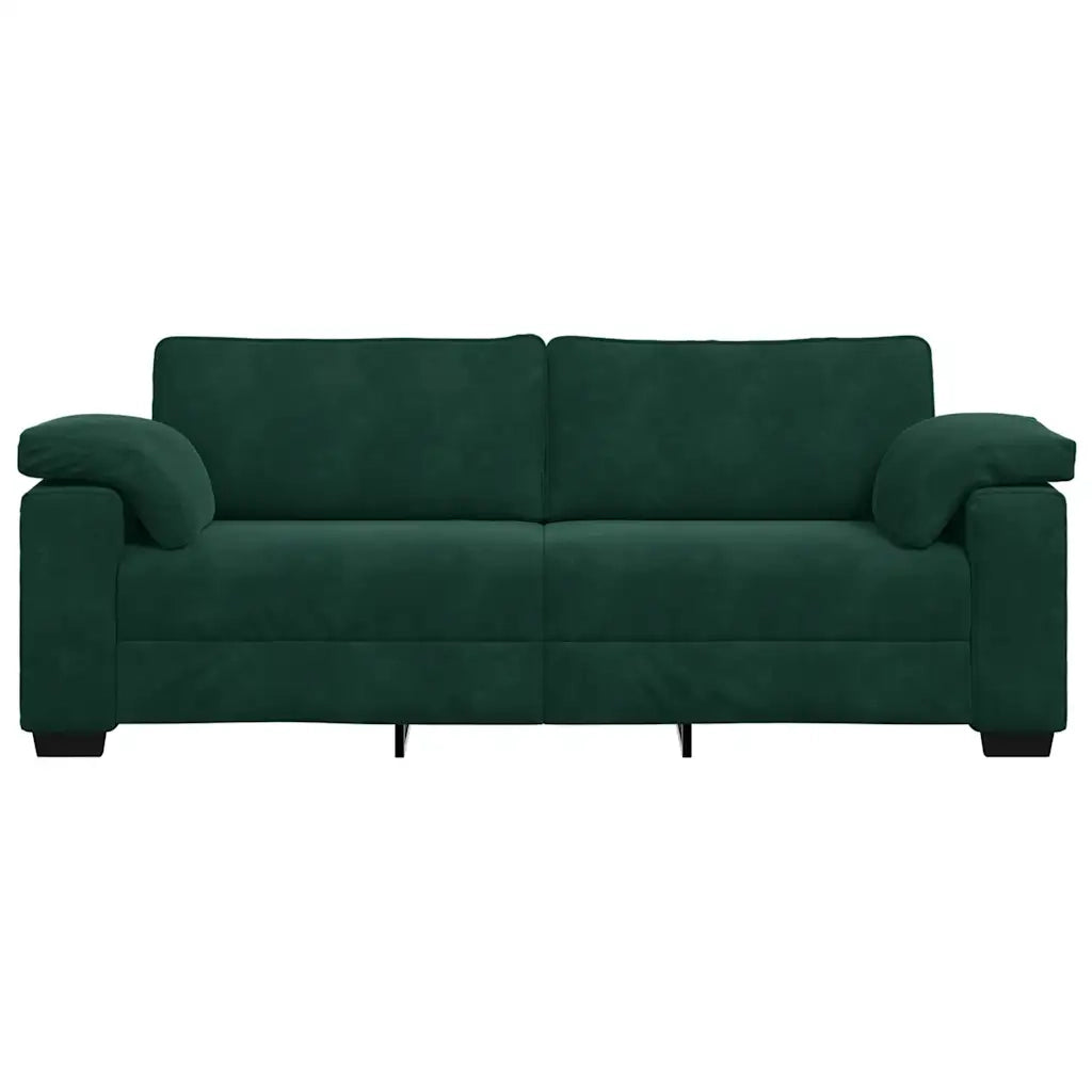 Divano a 3 Posti Verde Scuro 178 cm in Velluto