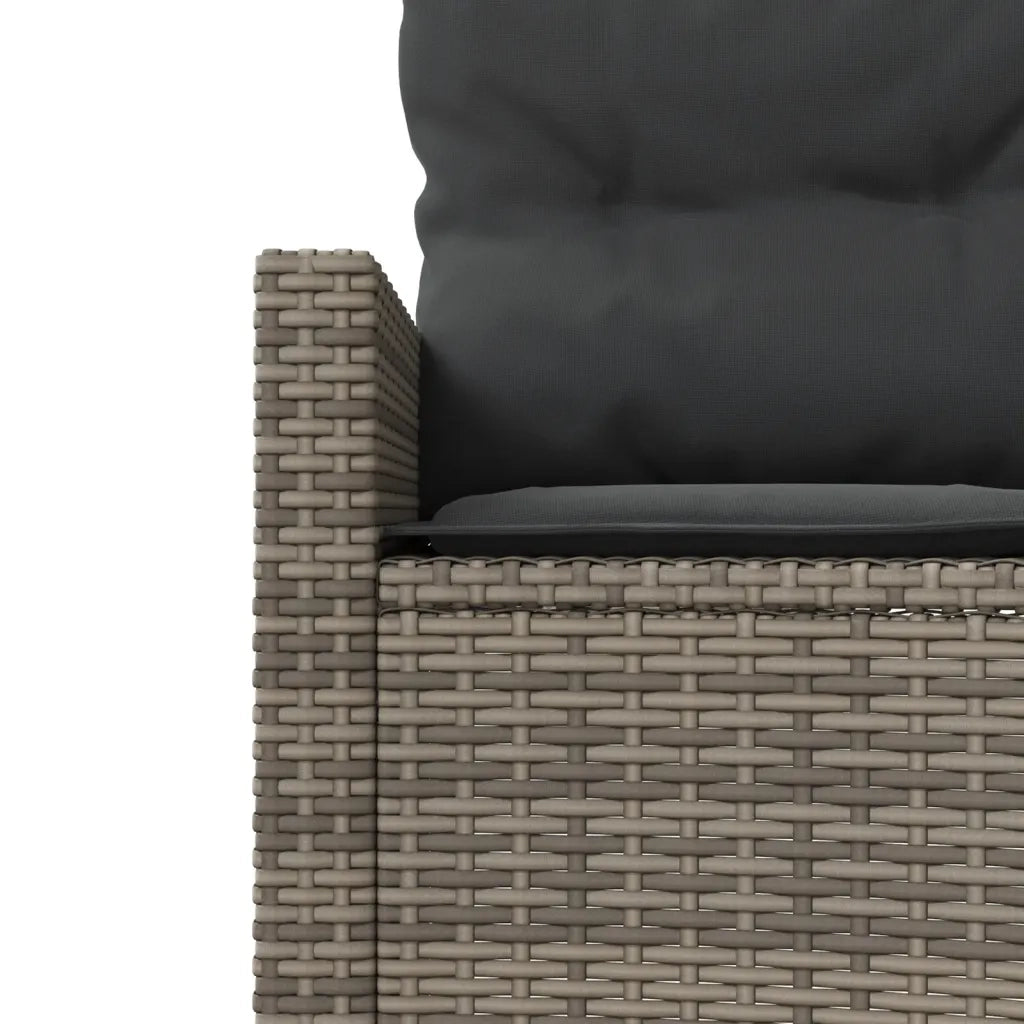 vidaXL Divano da Giardino con Cuscini Circolare Grigio in Polyrattan