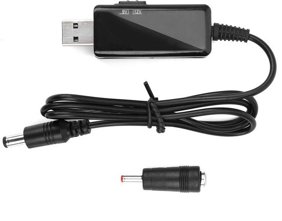 Cavo DC 5V a 12V USB - Power Bank - 5V a 9V 12V Step-up - Display Digitale - Regolabile - 5521M - Step Up - Cordone di Alimentazione