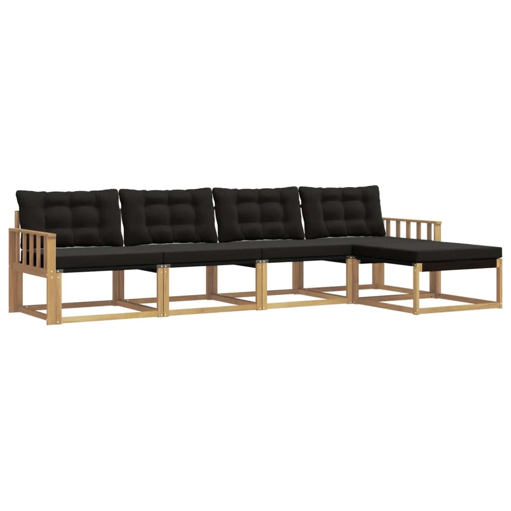 Set di divani da esterno 5 pz Bianco e Nero 3388586