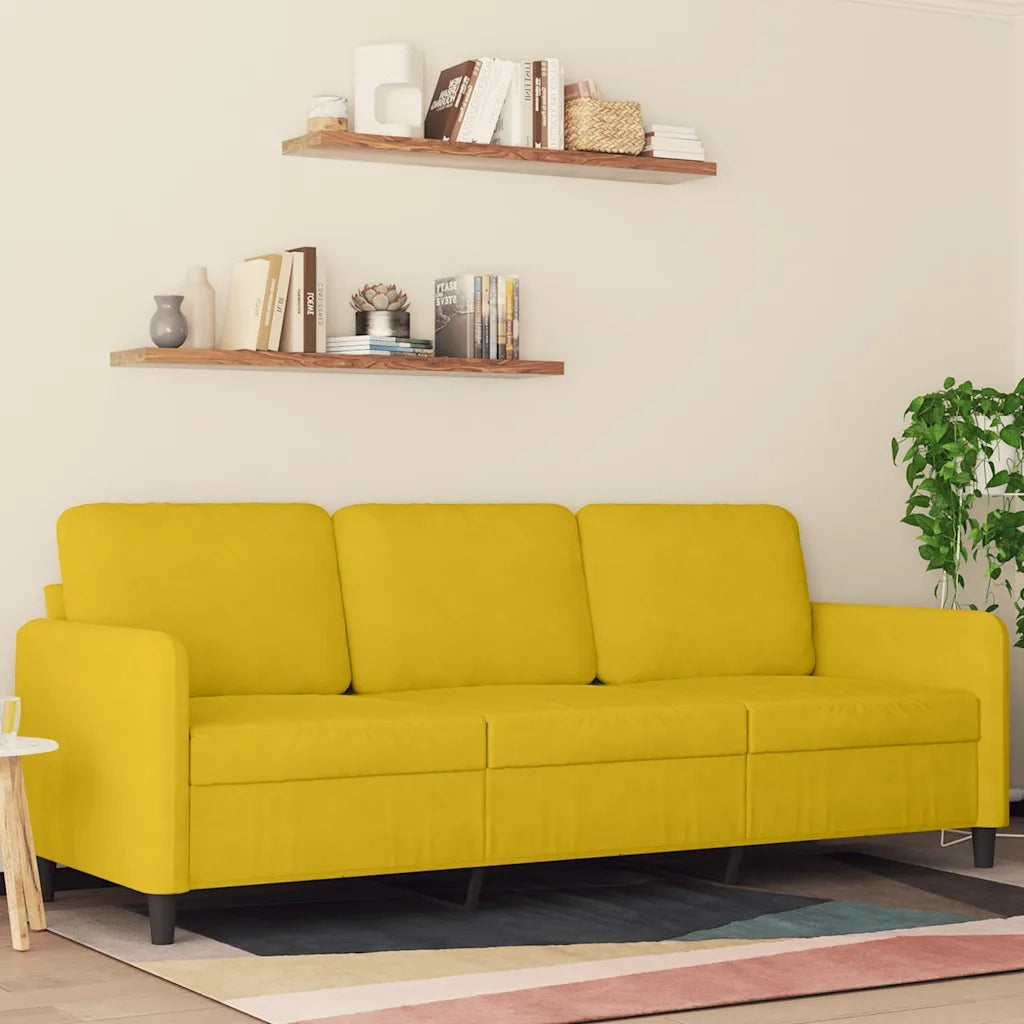 Divano a 3 Posti Giallo 180 cm in Velluto 359458