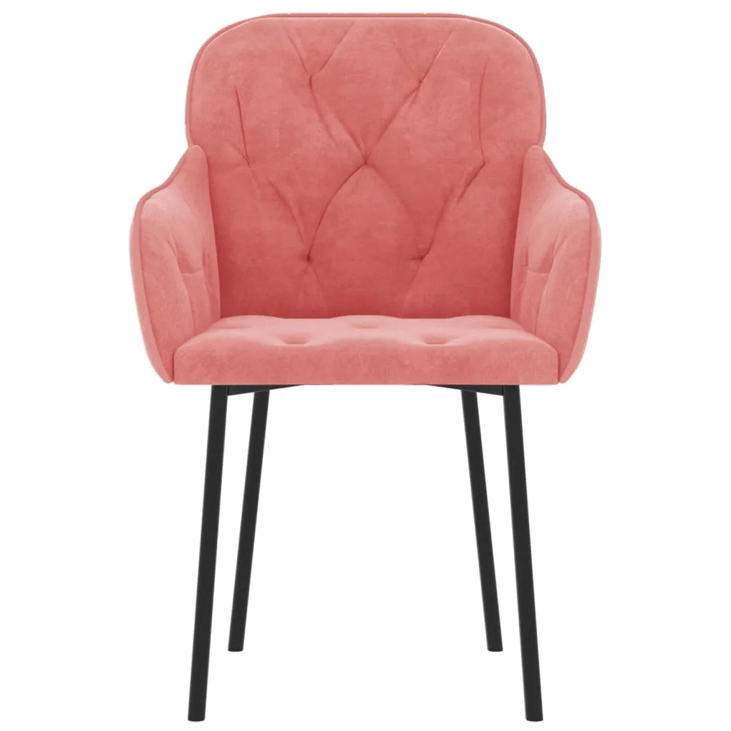 Sedie da Pranzo 2 pz Rosa in Velluto cod mxl 15721