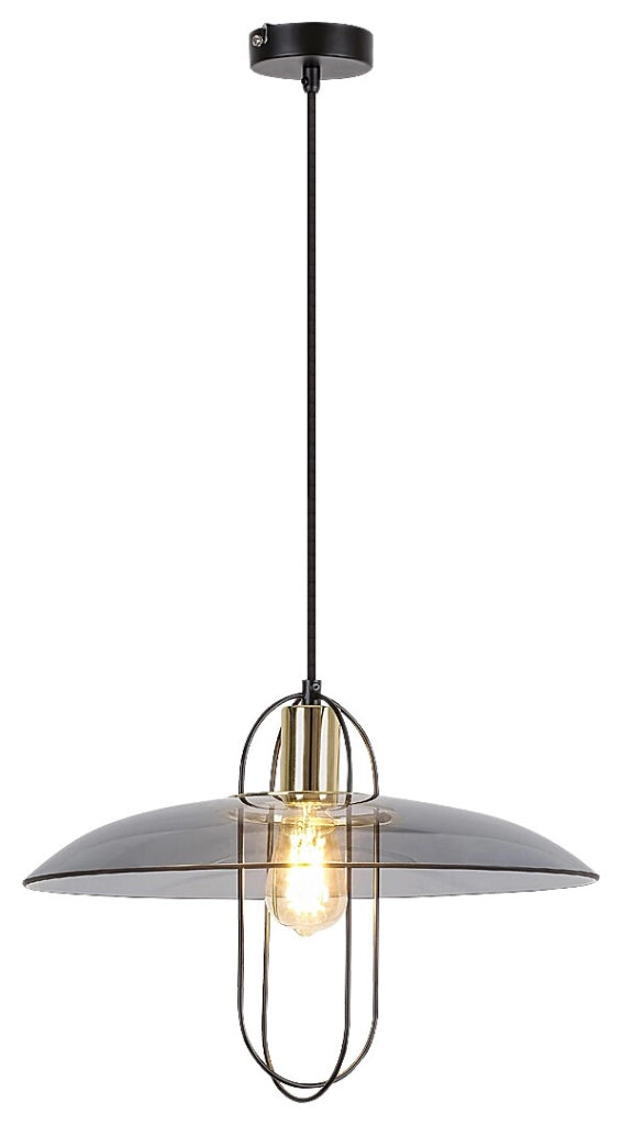 Rabalux Vida lampada a sospensione Ø40 nera vetro fumé E27
