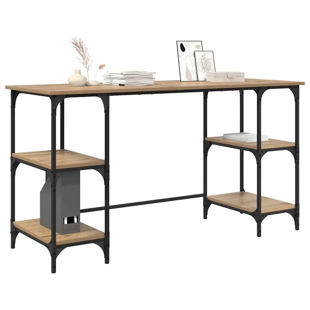 Scrivania Rovere artigianale 140 x 50 x 75 cm Legno multistrato