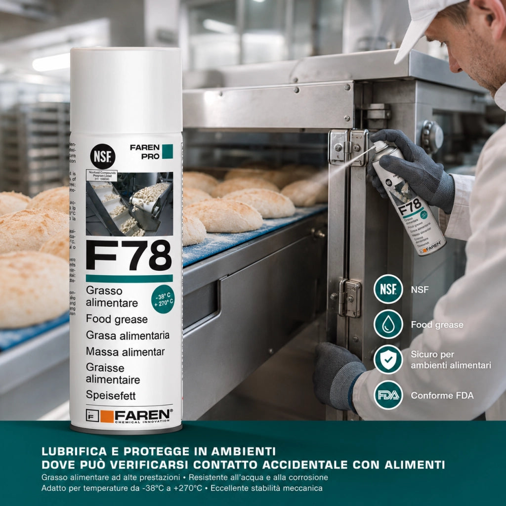 Faren f78 grasso spray alimentare fda atossico antiossidante 400 ml 3 pezzi