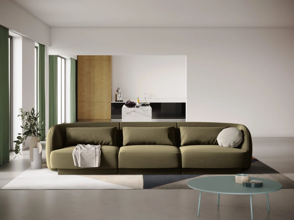 Cosmopolitan Design - Divano "Tulum" 3 posti in velluto verde 