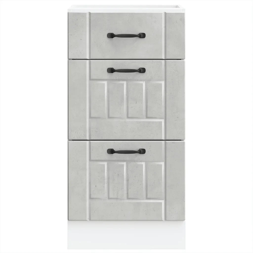 Mobile da cucina Lucca spazio ottimizzato piedini regolabili 40 x 46 x 81,5 cm legno composito grigio cemento 02_0050468