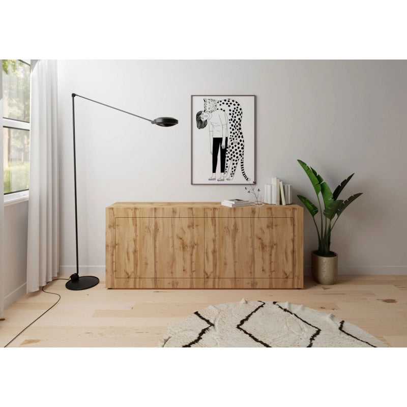 Madia moderna 4 ante 200x40x83,5 cm Elios - Quercia Natura