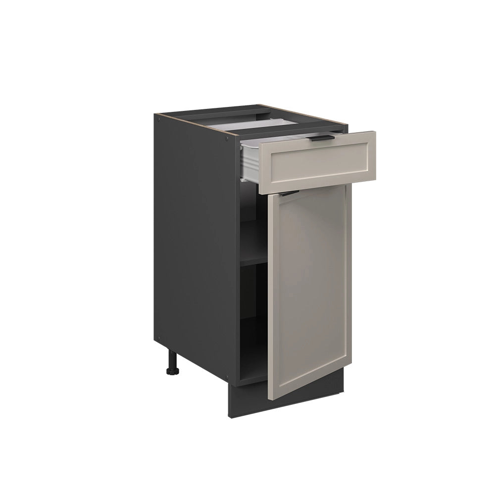 Mobiletto base per cucina Fame-Line GrigioBeige/Antracite 40 cm senza piano di lavoro Vicco