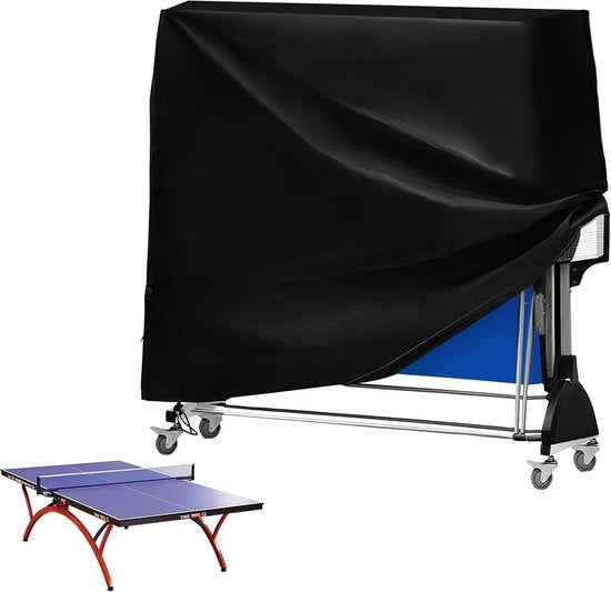 Copertura protettiva impermeabile per tavolo da ping-pong con contenitore - Resistente ai raggi UV - Adatto per uso esterno ed interno - Nero - 185 × 70 × 165 cm