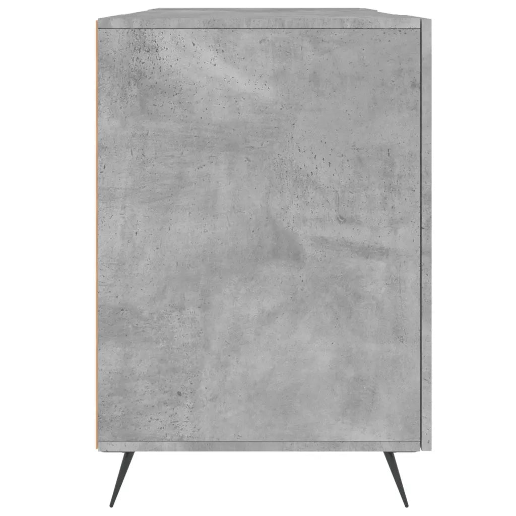 Scrivania | Tavolo da Ufficio Grigio Cemento 140x50x75 cm in Legno Multistrato