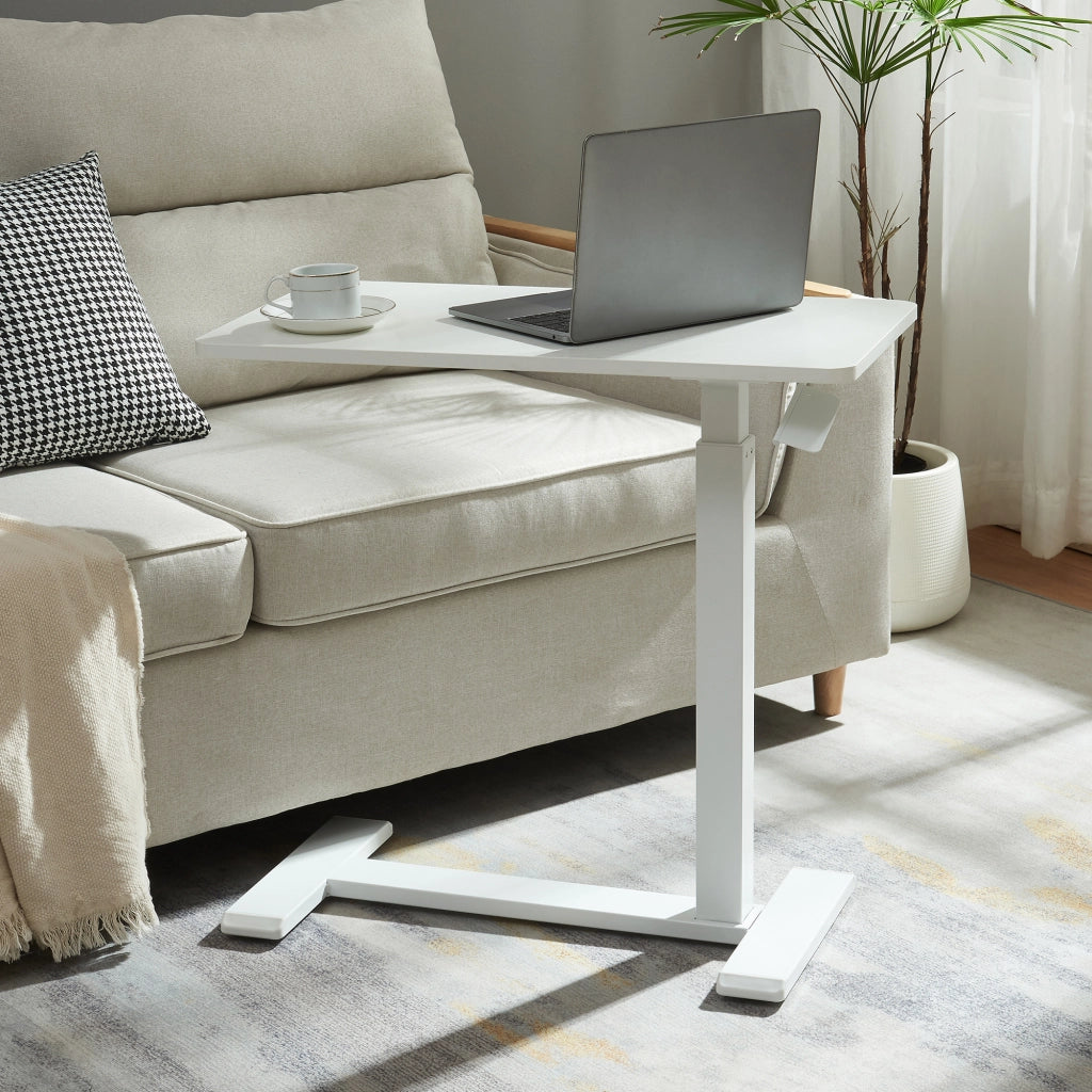 Tavolo per Notebook Klirg con Piano Regolabile in Altezza - Bianco [en.casa]