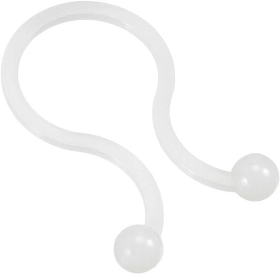 Set di 100 cinturini di nylon bianchi con punte rotonde e estremità a U, adatti per cavi di diametro 10,5 mm