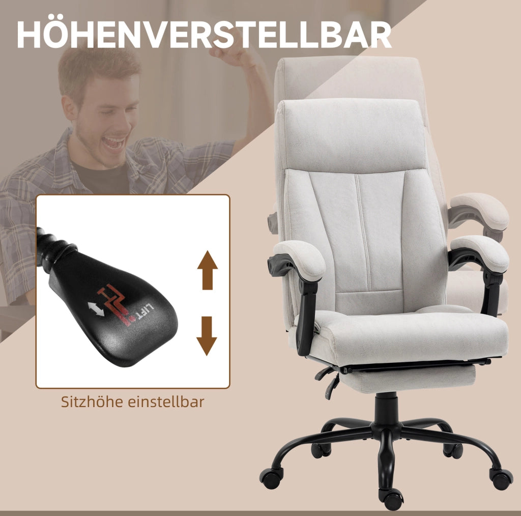 Sedia da ufficio con massaggio, reclinabile e poggiapiedi