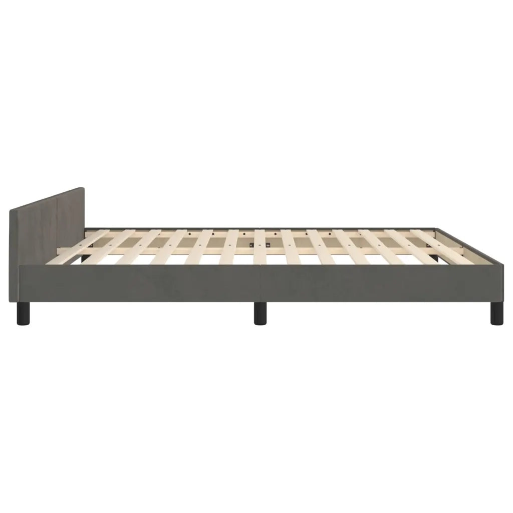 Giroletto senza Materasso-Struttura Letto Grigio Scuro 160x200 cm Velluto 585257