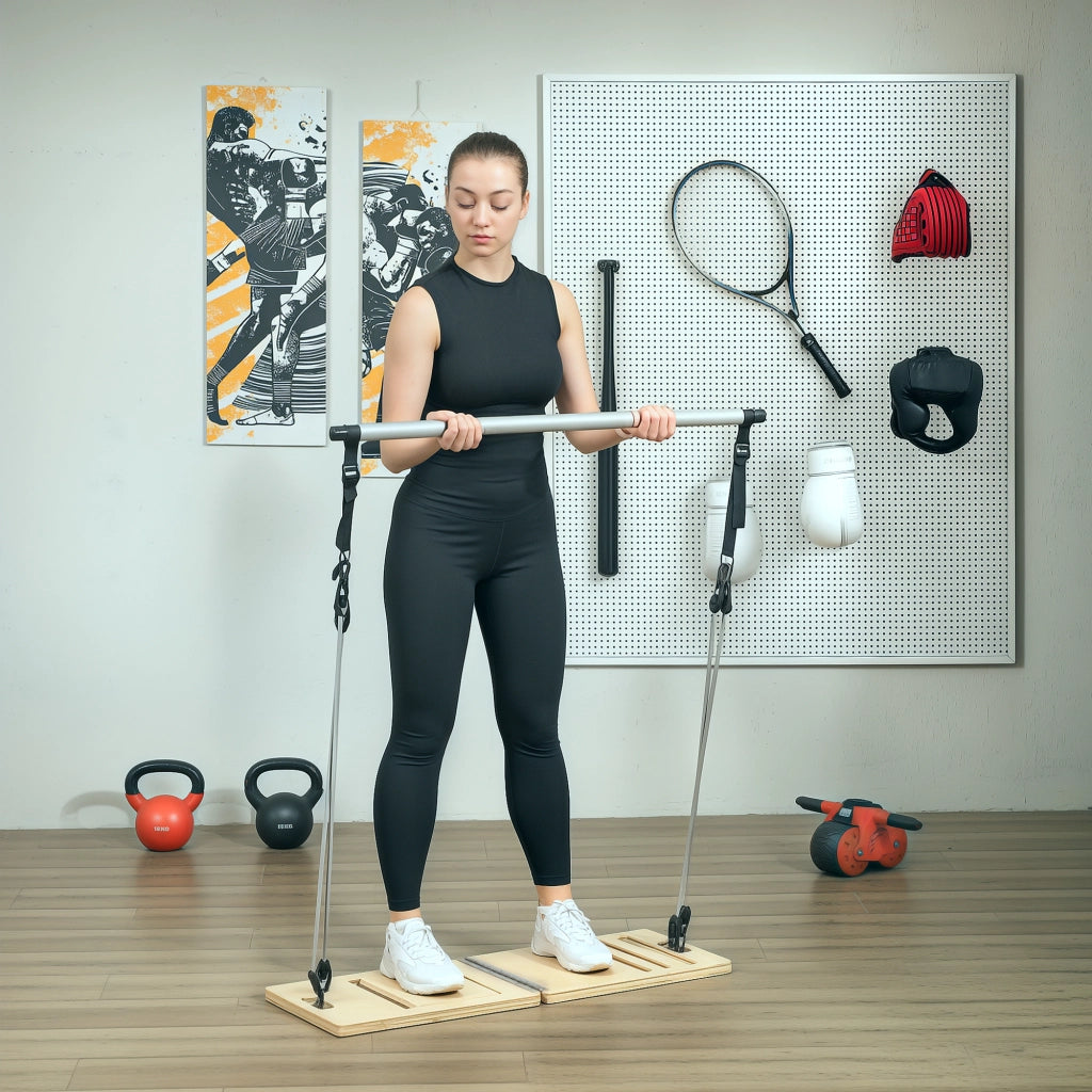 Barra Pilates con Bande Elastiche ¨C zephmum ¨C 90x33x3 cm