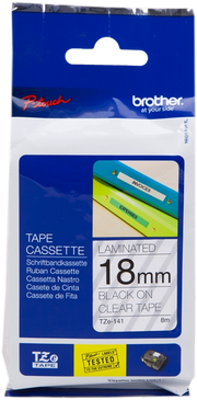 Brother TZE-141 nastro per etichettatrice Nero trasparente
