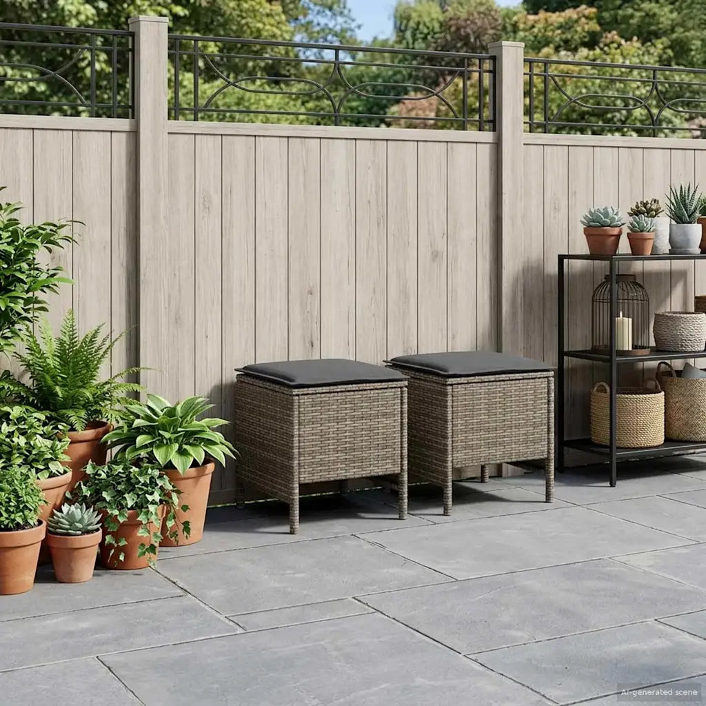 Poggiapiedi da Giardino 2 Pezzo Grigio e Grigio Scuro CFW7142272