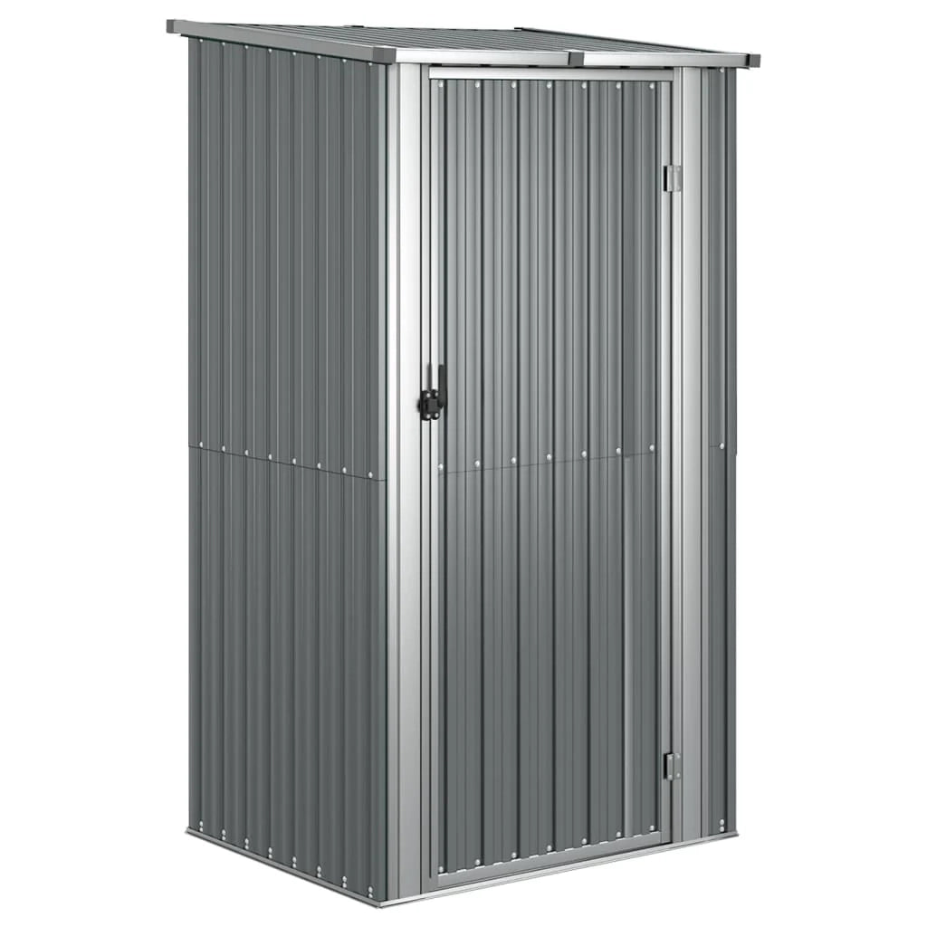 Casetta da giardino cabina ripostiglio casetta da esterno robusta casetta per attrezzi 118,5 x 97 x 209,5 cm acciaio zincato grigio 02_0022228