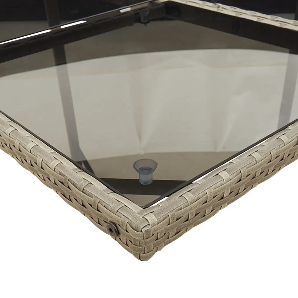 Set da Pranzo da Giardino 13pz con Cuscini Grigio in Polyrattan 3277747