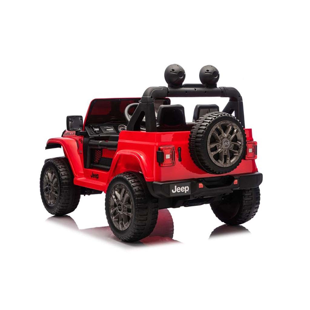 Macchina Elettrica per Bambini Jeep Wrangler Rubicon 12V con Telecomando Rosso