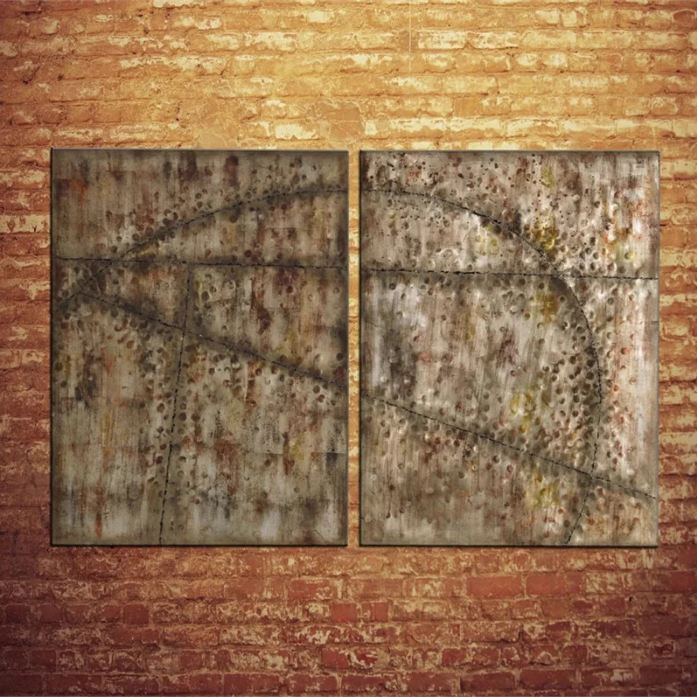 Olio su metallo da parete two 75x100 cm design moderno | Duzzle